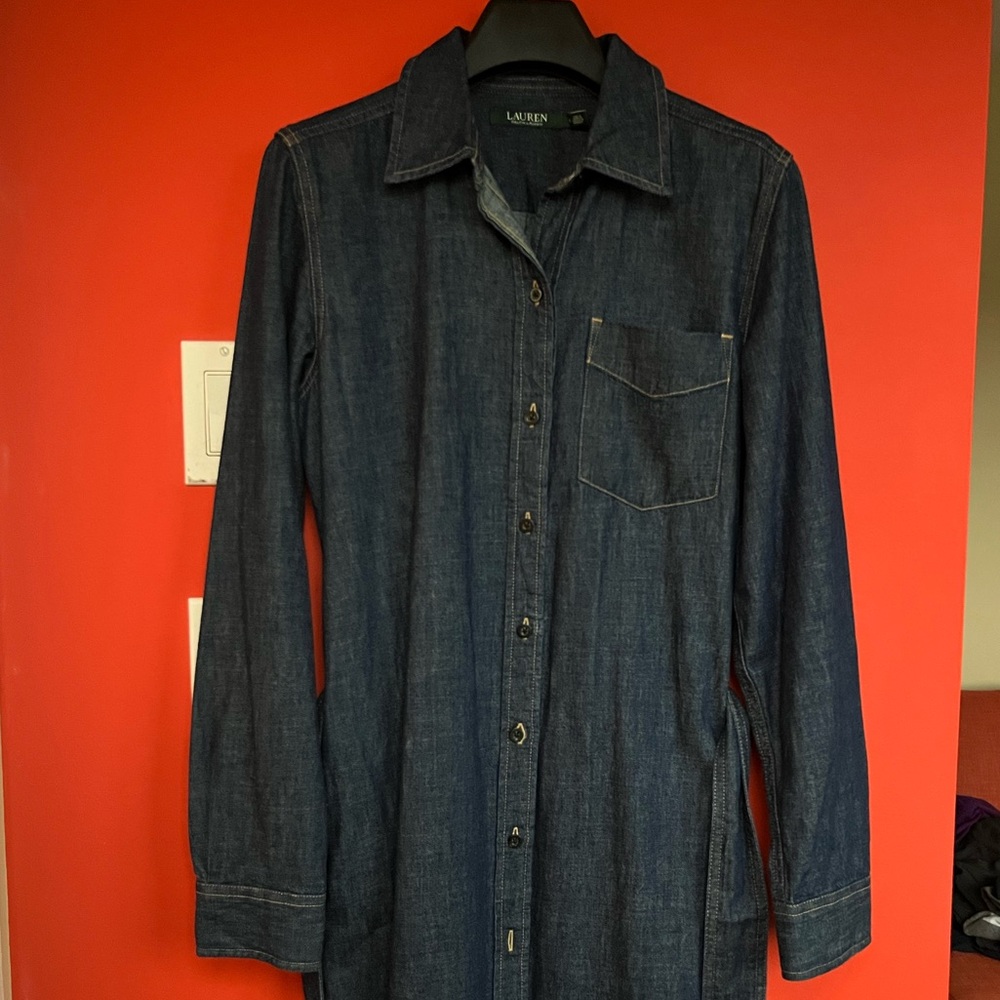 Ralph Lauren Indigo Denim Shirt dress - Picture 2 of 8